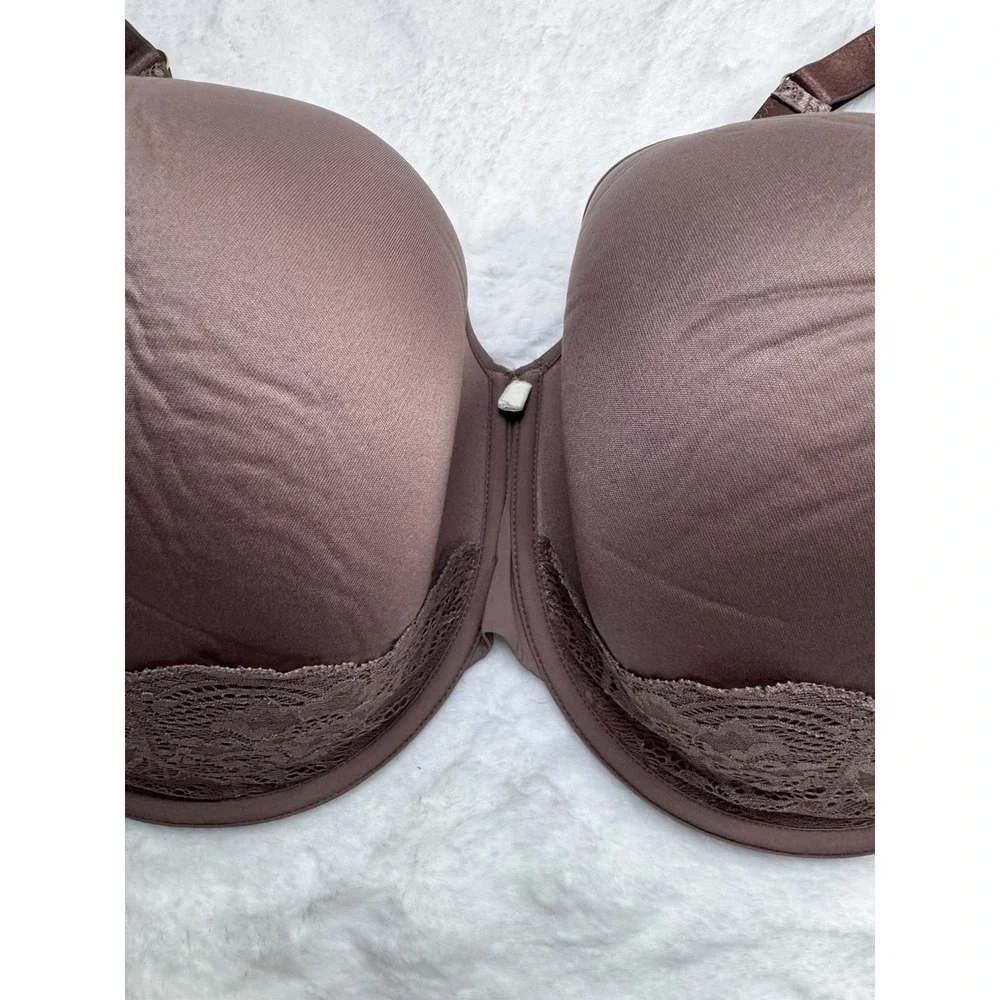 New Third Love 24/7 Lace Detail T-Shirt Bra Smooth‎ Cup Underwire Taupe 48D